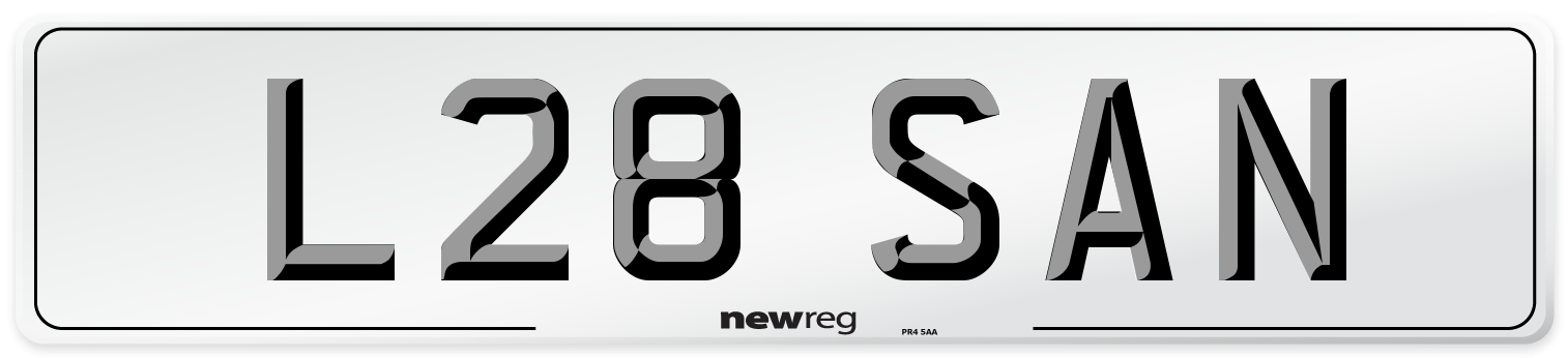 L28 SAN Front Number Plate