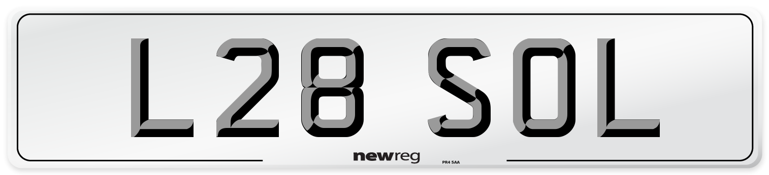 L28 SOL Front Number Plate
