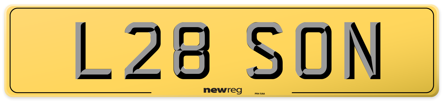 L28 SON Rear Number Plate