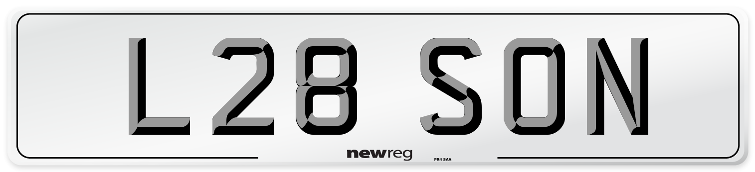 L28 SON Front Number Plate