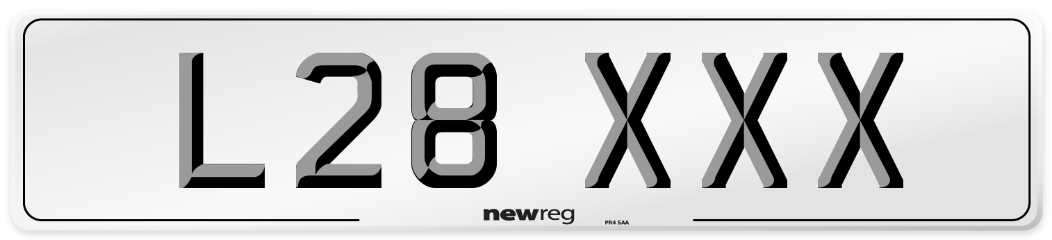 L28 XXX Front Number Plate