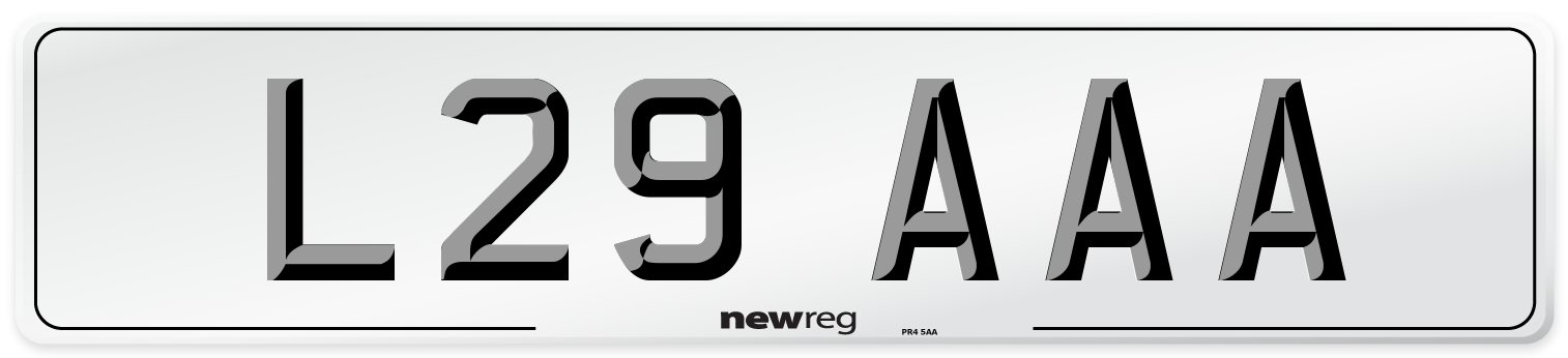 L29 AAA Front Number Plate
