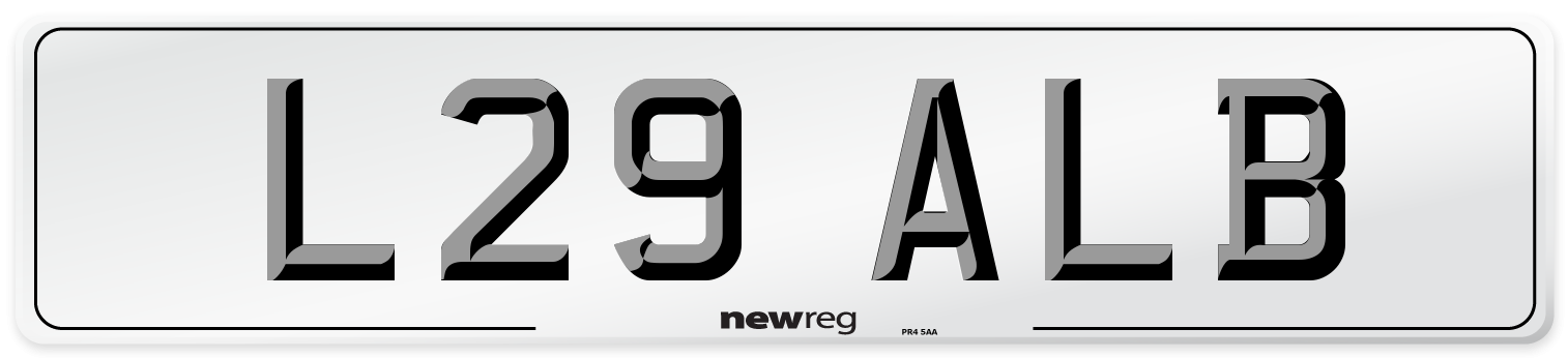 L29 ALB Front Number Plate
