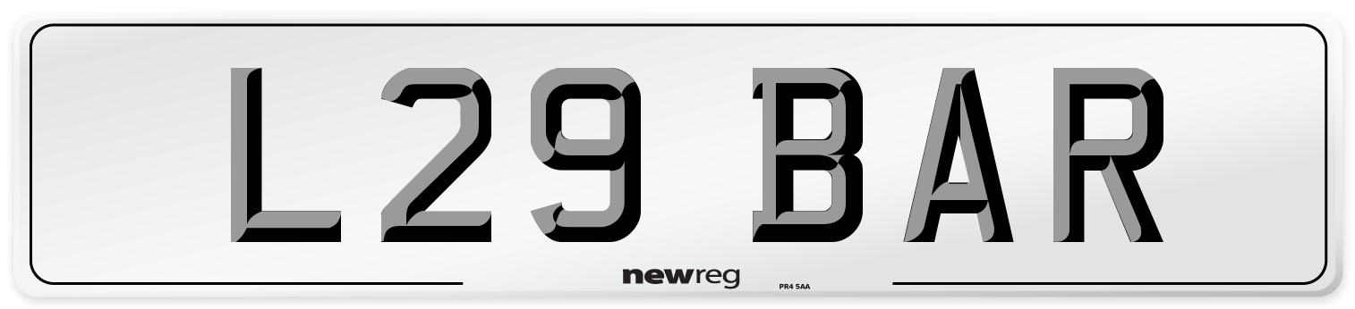 L29 BAR Front Number Plate
