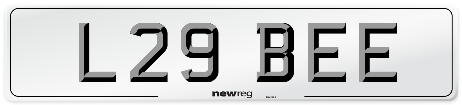 L29 BEE Front Number Plate