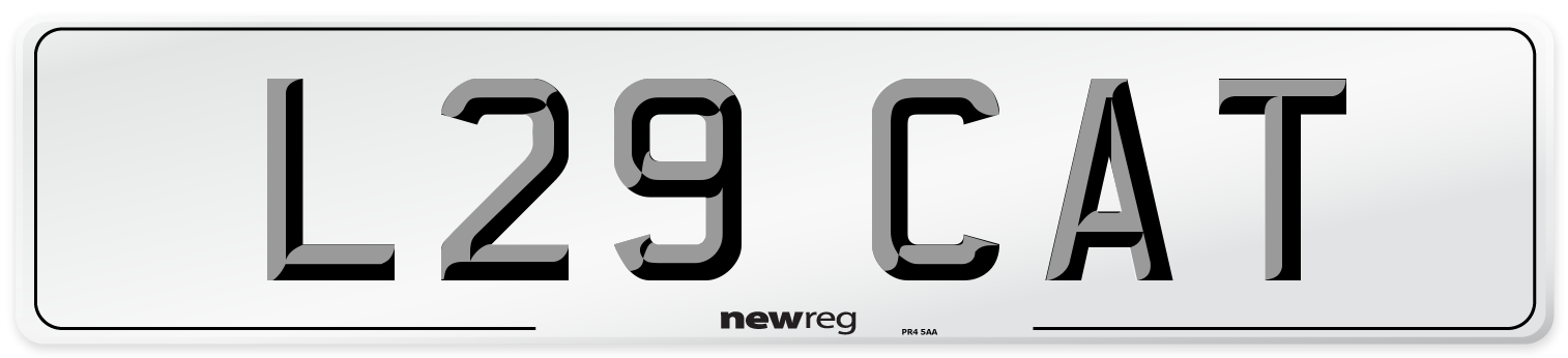 L29 CAT Front Number Plate