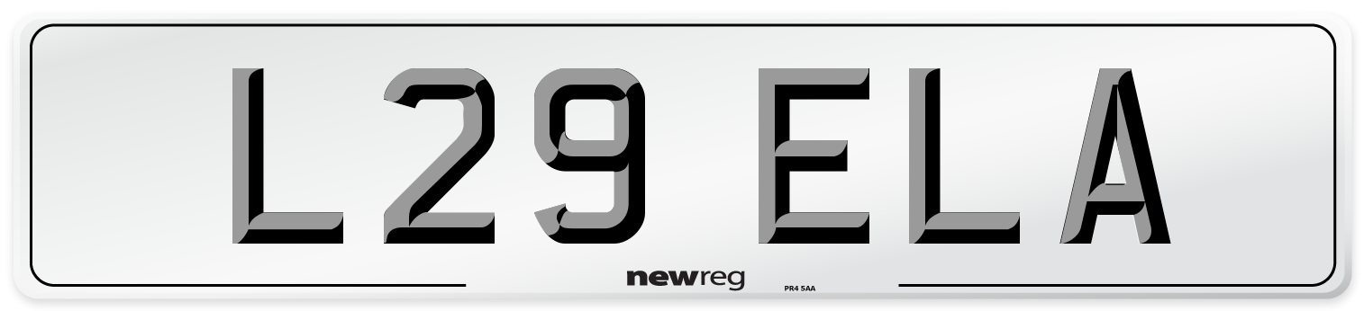 L29 ELA Front Number Plate