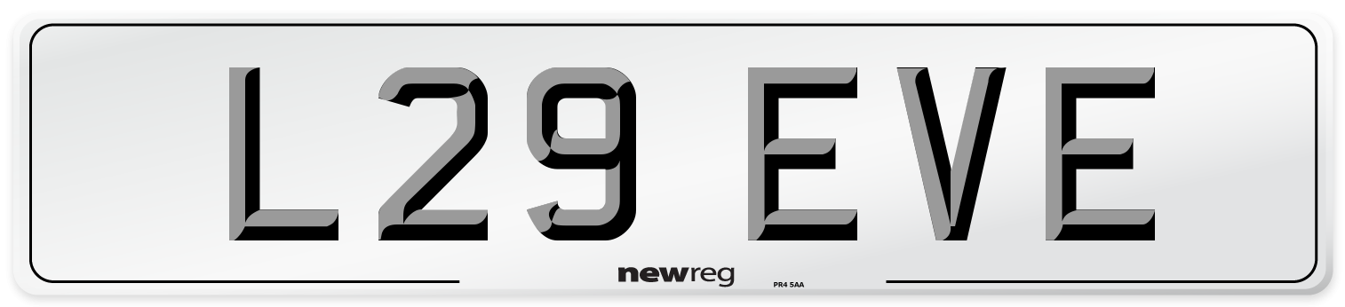L29 EVE Front Number Plate