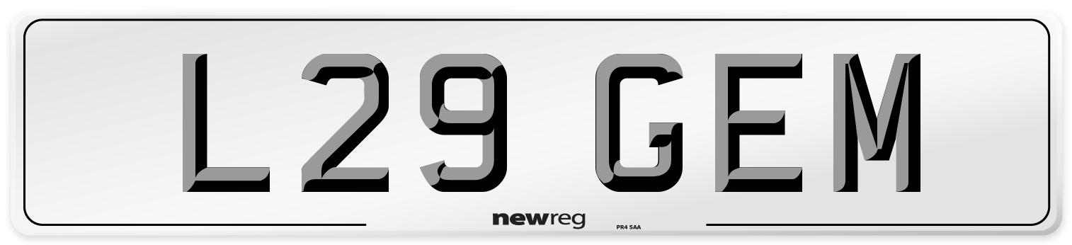 L29 GEM Front Number Plate