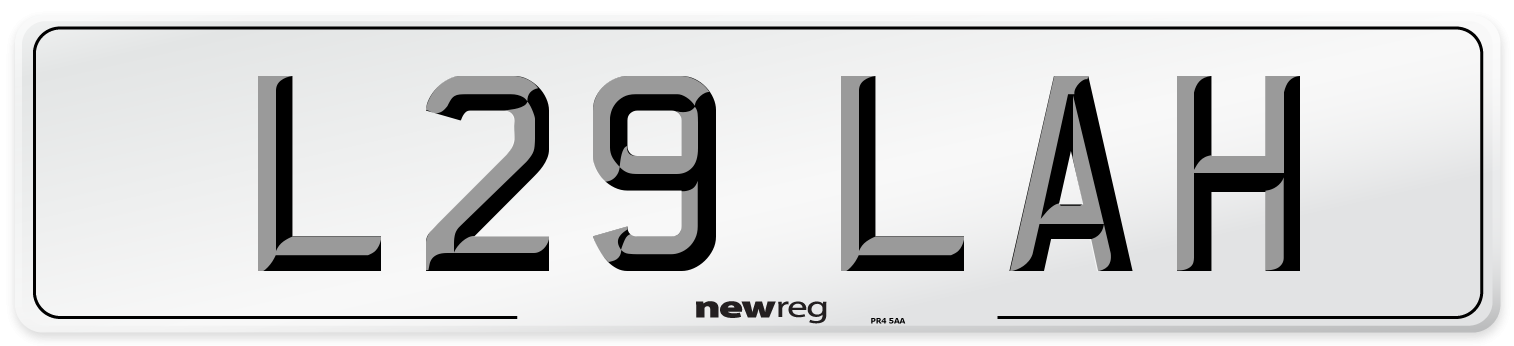 L29 LAH Front Number Plate