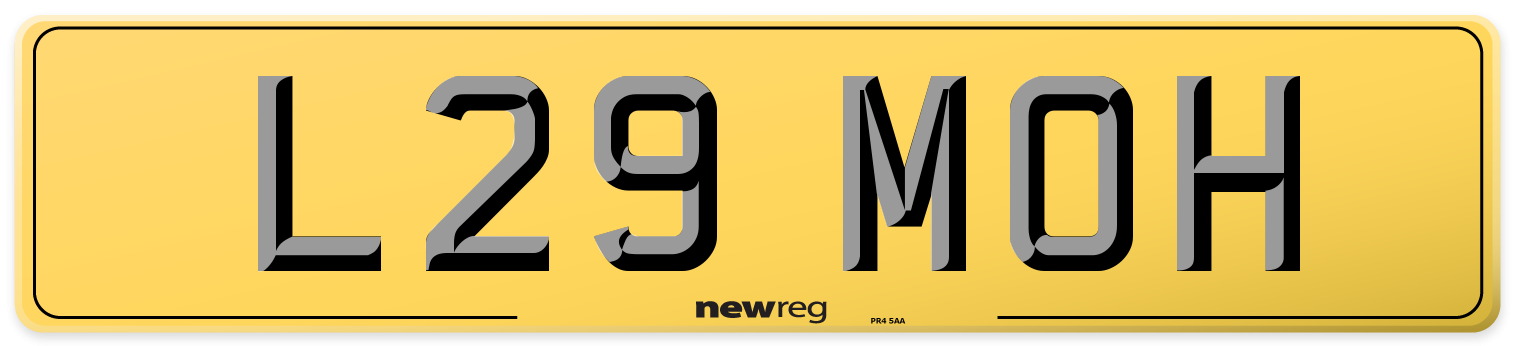 L29 MOH Rear Number Plate
