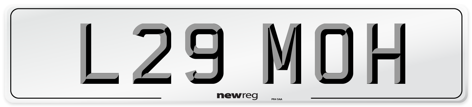 L29 MOH Front Number Plate