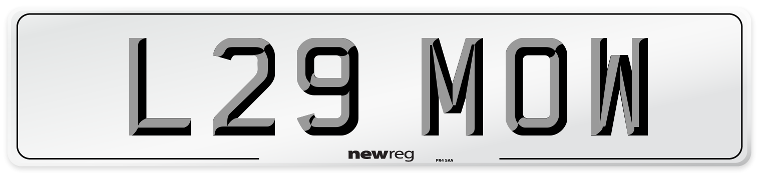 L29 MOW Front Number Plate