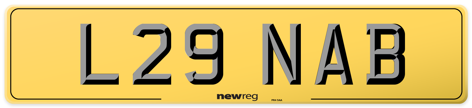 L29 NAB Rear Number Plate