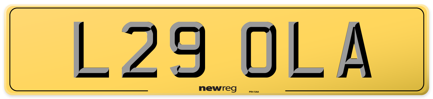 L29 OLA Rear Number Plate