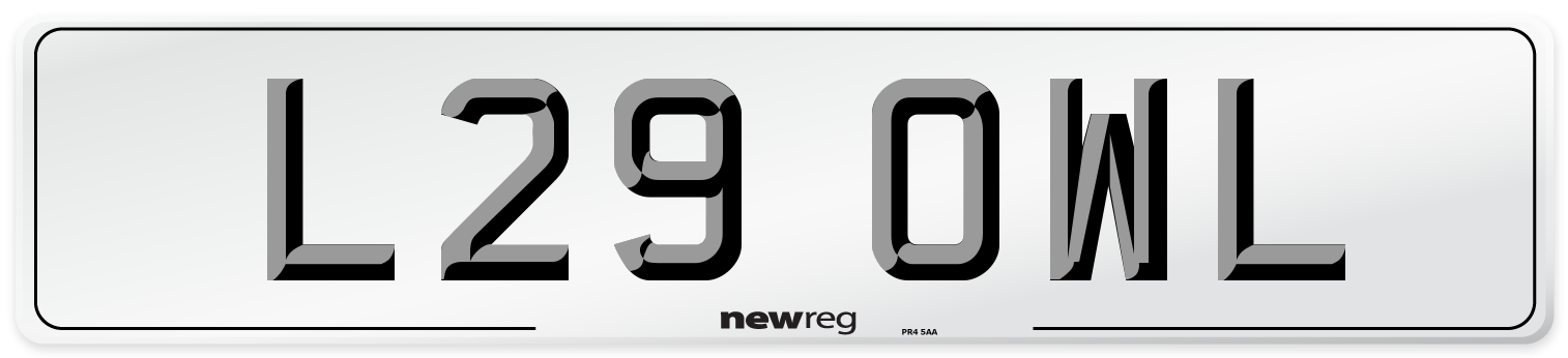 L29 OWL Front Number Plate