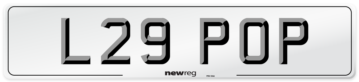 L29 POP Front Number Plate