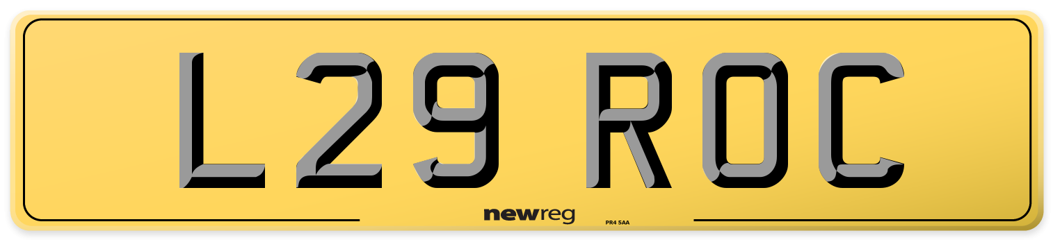 L29 ROC Rear Number Plate