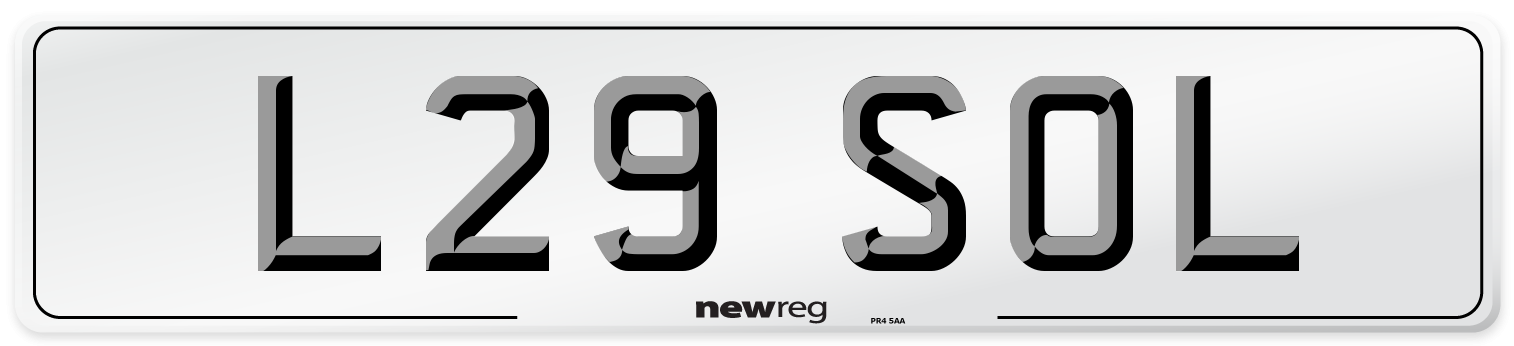 L29 SOL Front Number Plate