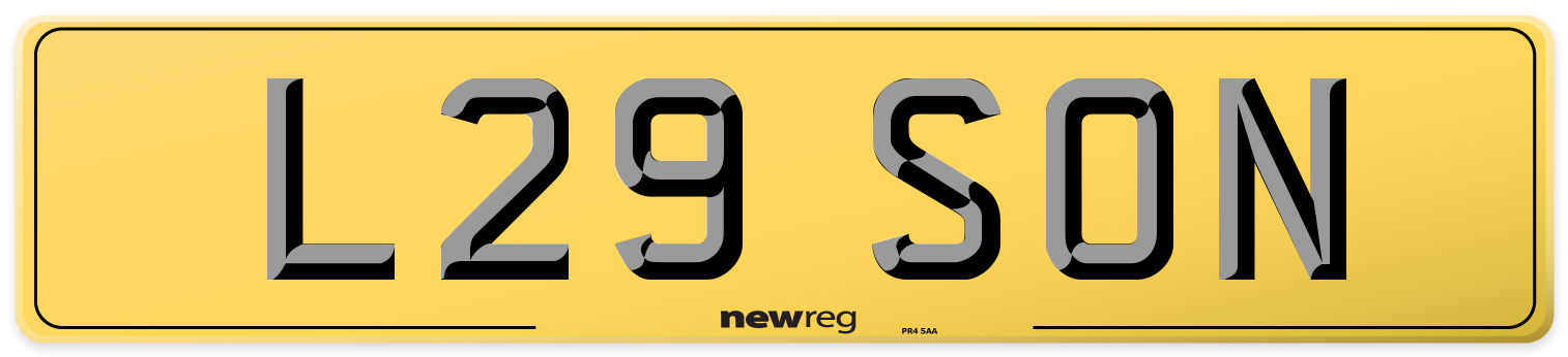 L29 SON Rear Number Plate