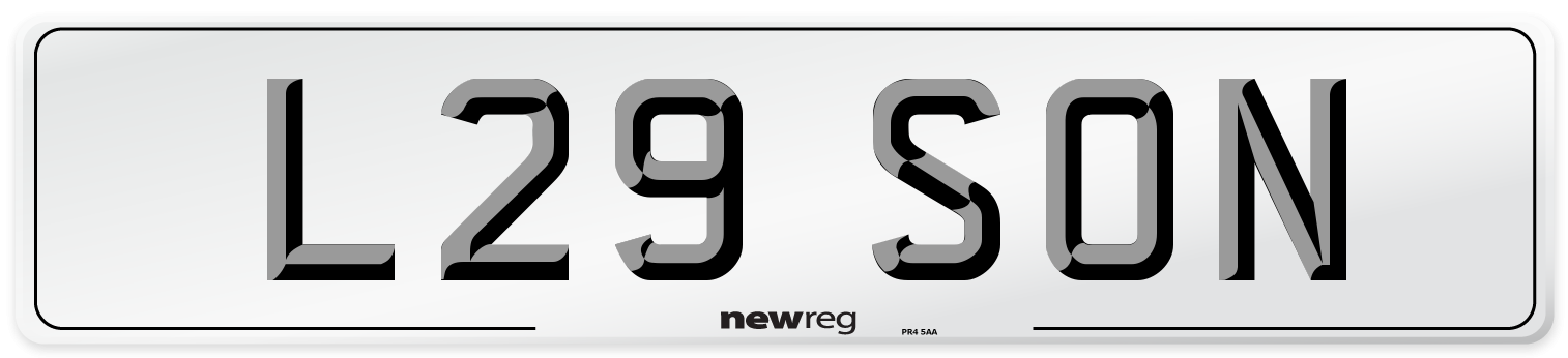 L29 SON Front Number Plate