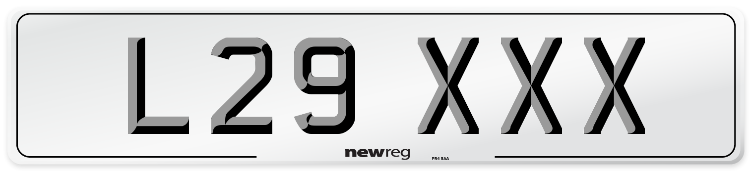 L29 XXX Front Number Plate