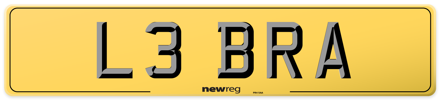 L3 BRA Rear Number Plate