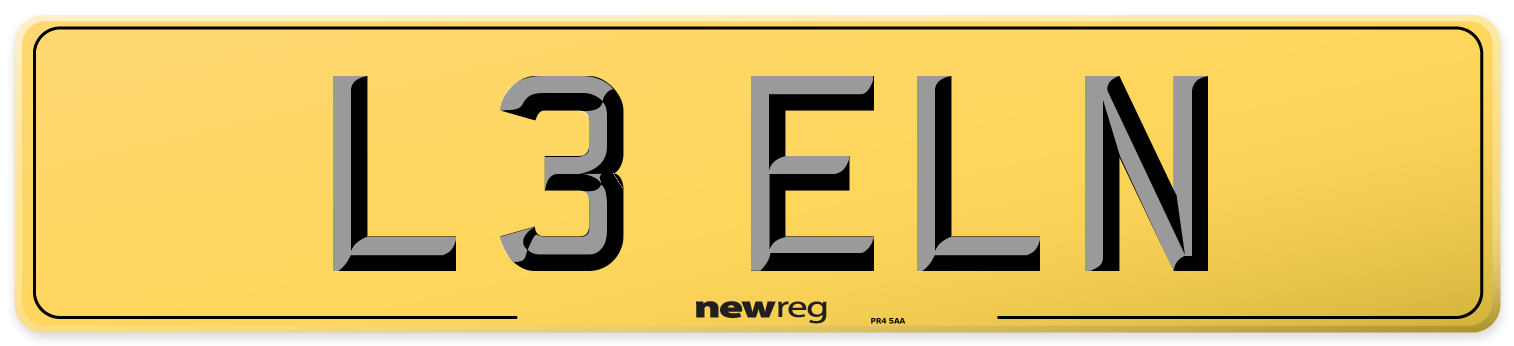 L3 ELN Rear Number Plate