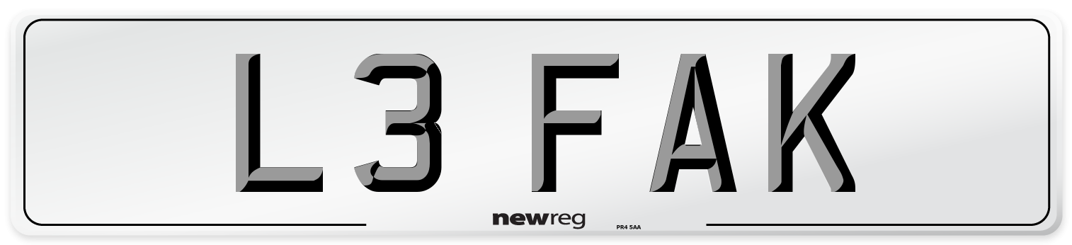 L3 FAK Front Number Plate