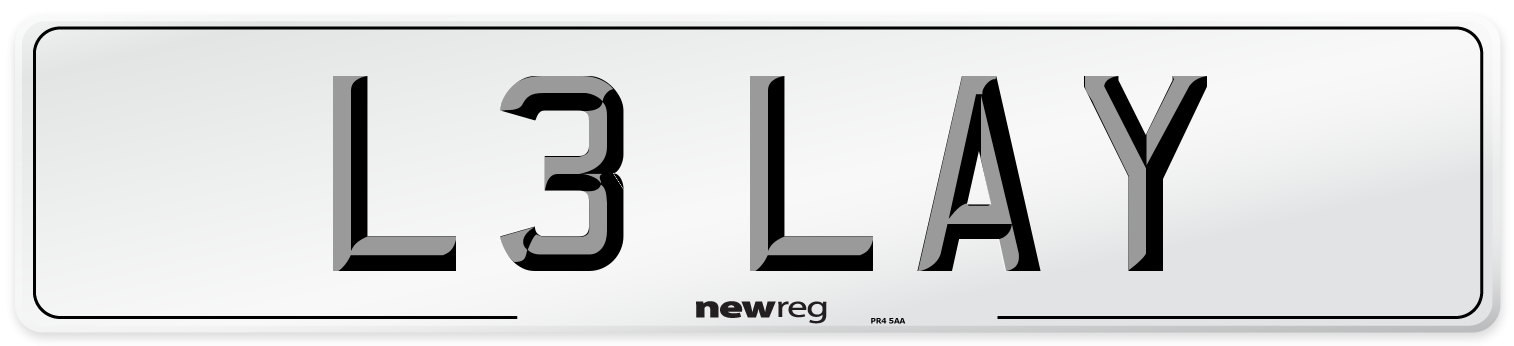 L3 LAY Front Number Plate