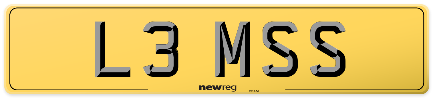 L3 MSS Rear Number Plate
