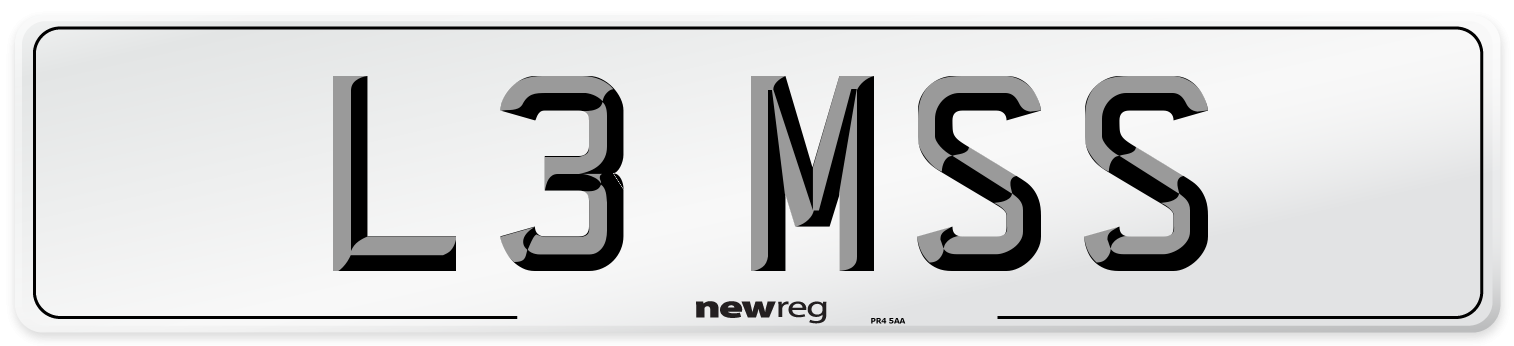 L3 MSS Front Number Plate