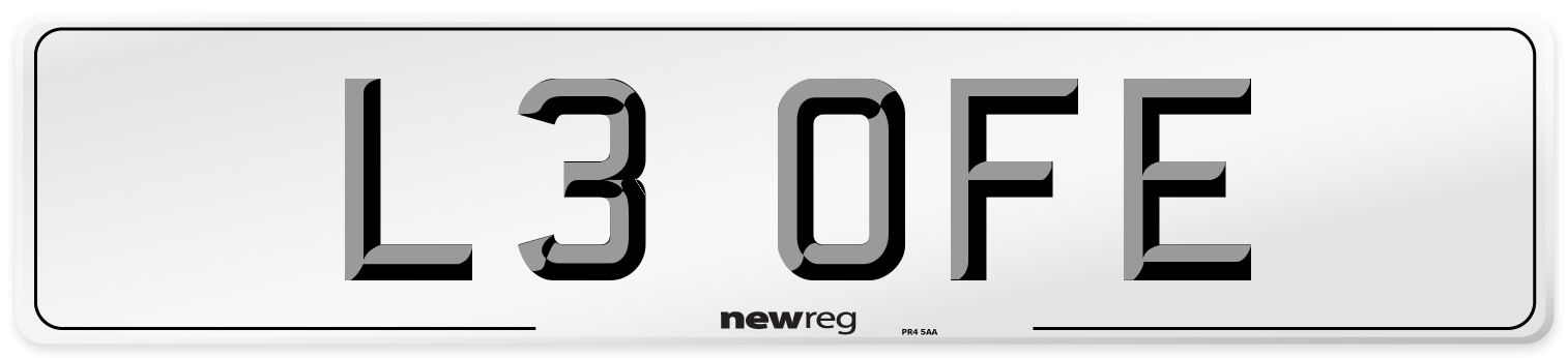 L3 OFE Front Number Plate