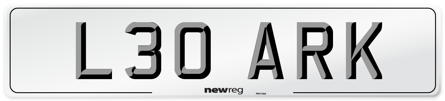 L30 ARK Front Number Plate