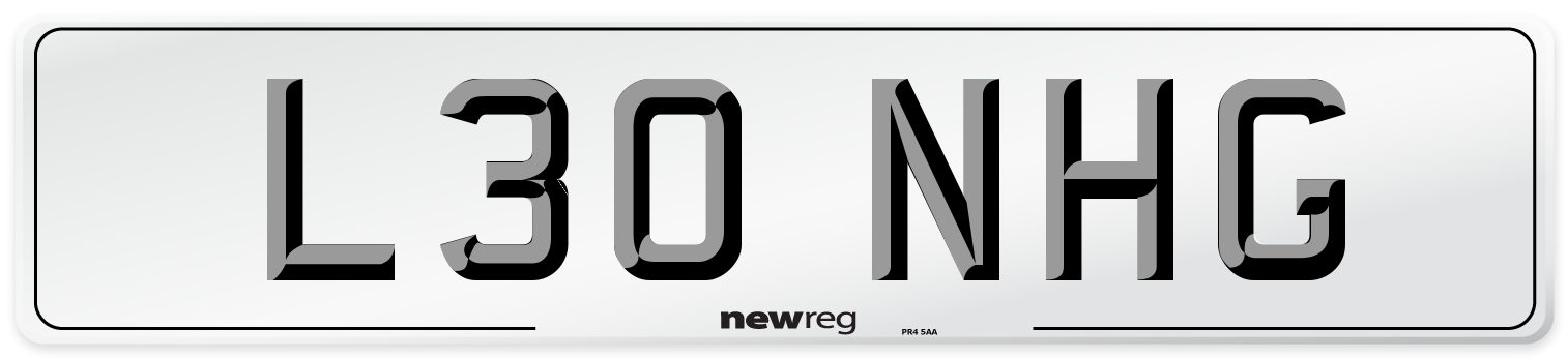 L30 NHG Front Number Plate