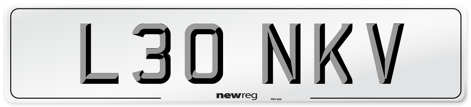 L30 NKV Front Number Plate