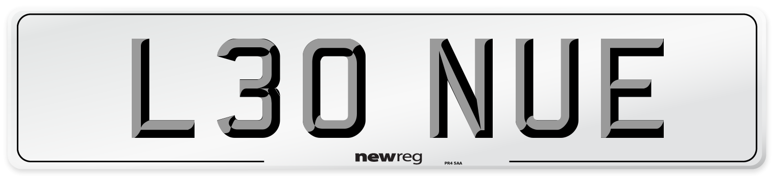 L30 NUE Front Number Plate