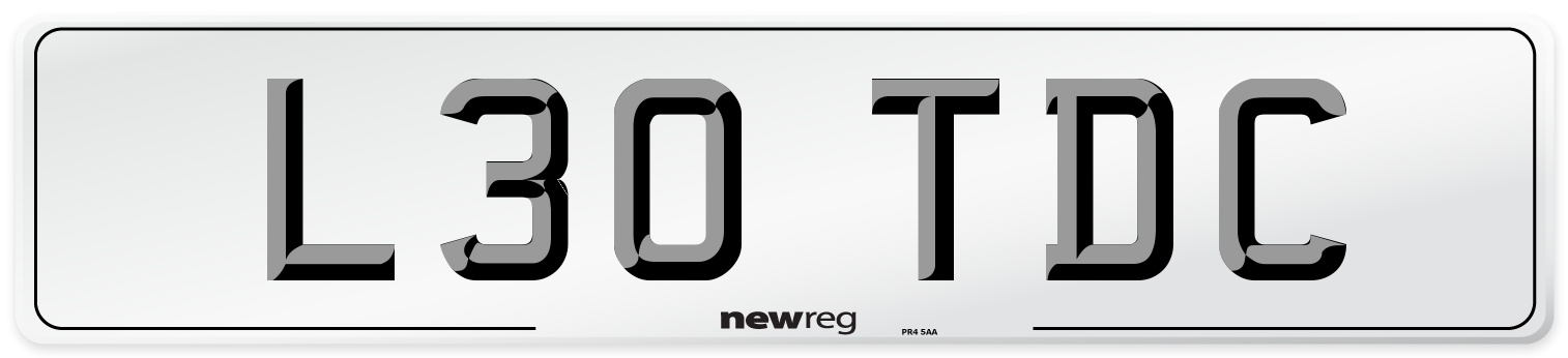 L30 TDC Front Number Plate