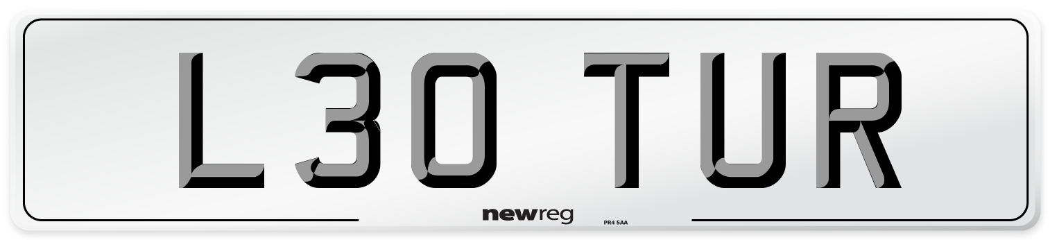 L30 TUR Front Number Plate