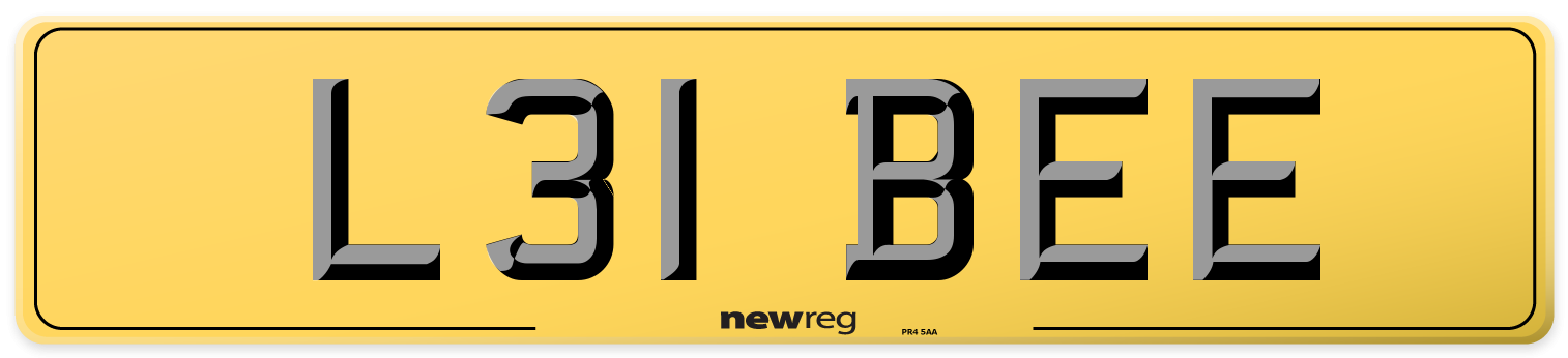L31 BEE Rear Number Plate