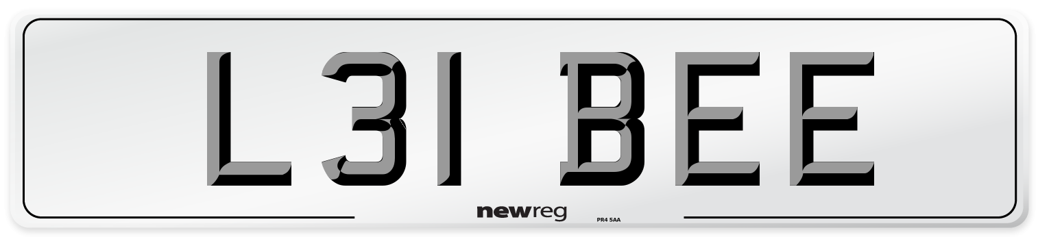 L31 BEE Front Number Plate