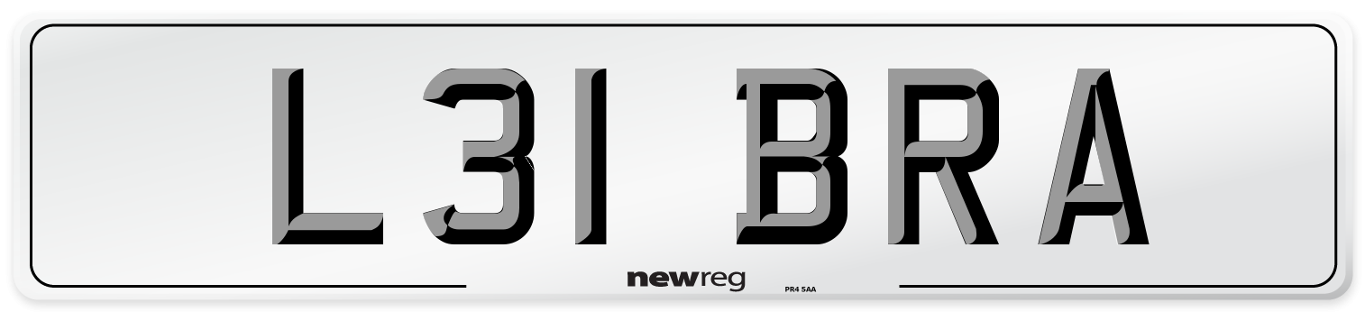 L31 BRA Front Number Plate