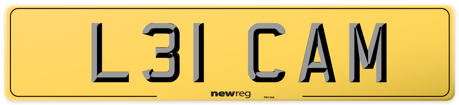 L31 CAM Rear Number Plate