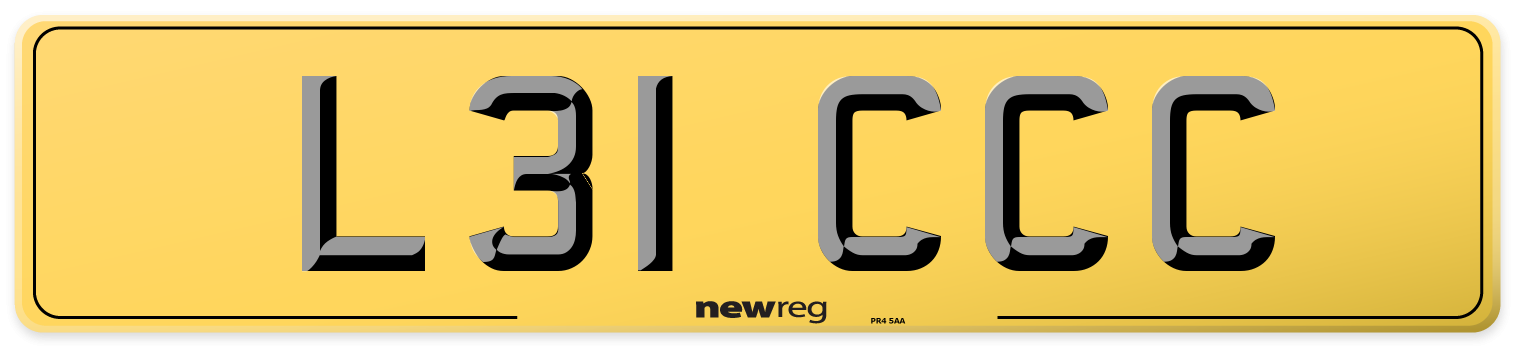 L31 CCC Rear Number Plate