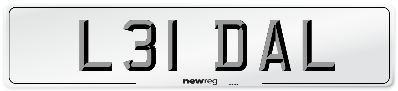L31 DAL Front Number Plate
