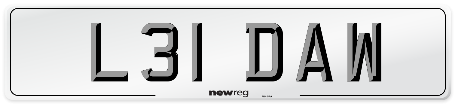 L31 DAW Front Number Plate