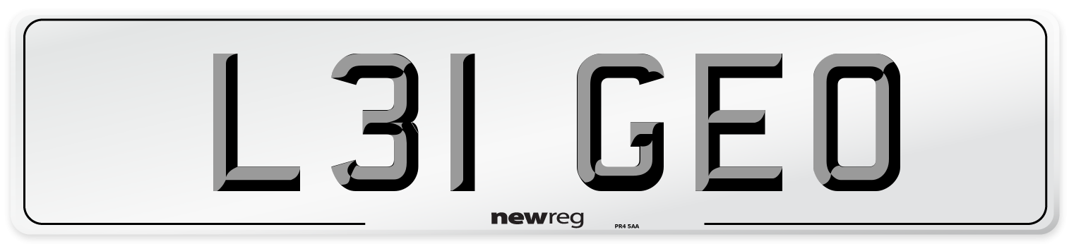 L31 GEO Front Number Plate
