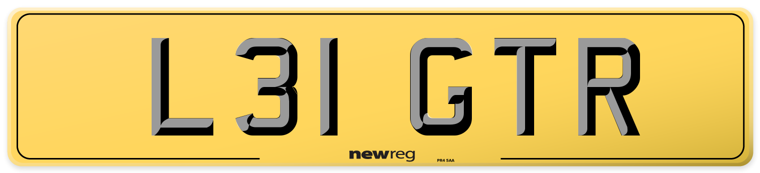 L31 GTR Rear Number Plate