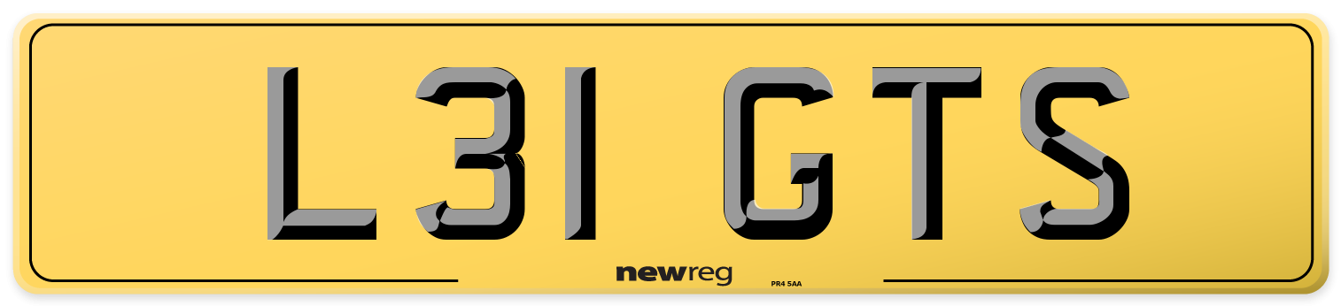 L31 GTS Rear Number Plate