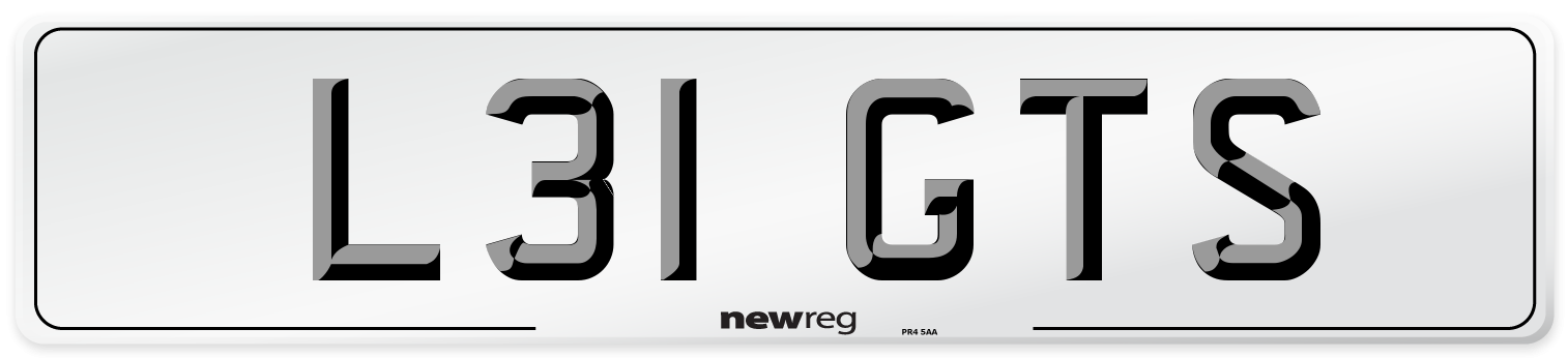 L31 GTS Front Number Plate